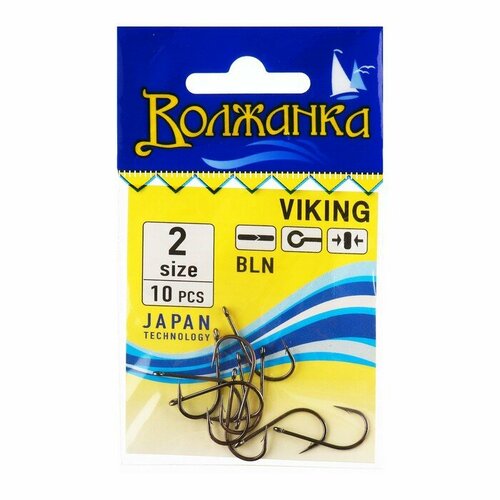 фото Крючки волжанка viking № 2, 10 шт volzhanka