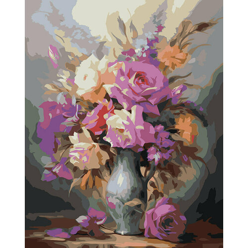 Картина по номерам Цветы Букет с розами 1 40х50