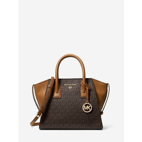фото Сумка сэтчел michael kors, фактура зернистая, коричневый