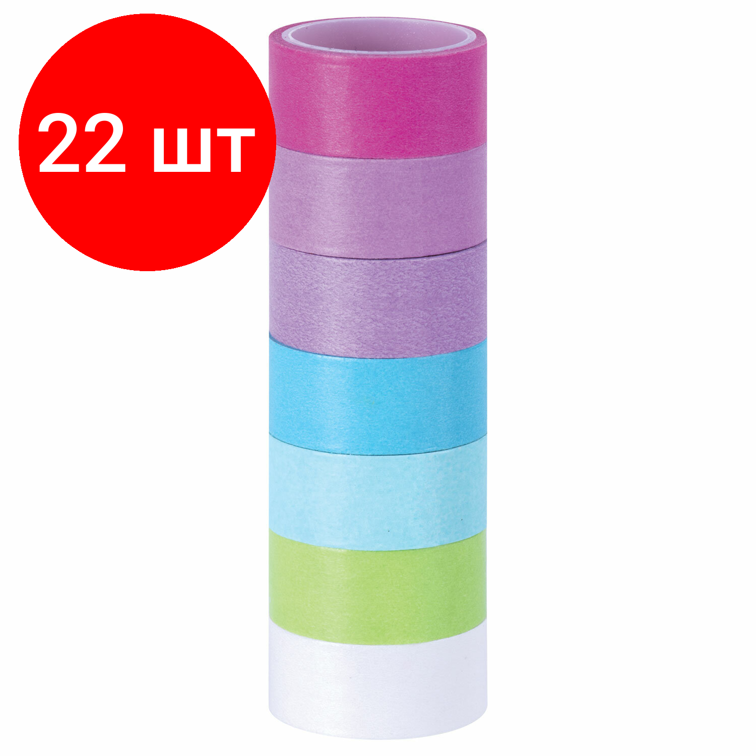 фото Остров сокровищ Бумажные клейкие ленты для скрапбукинга Пастель (661701) 7 шт.