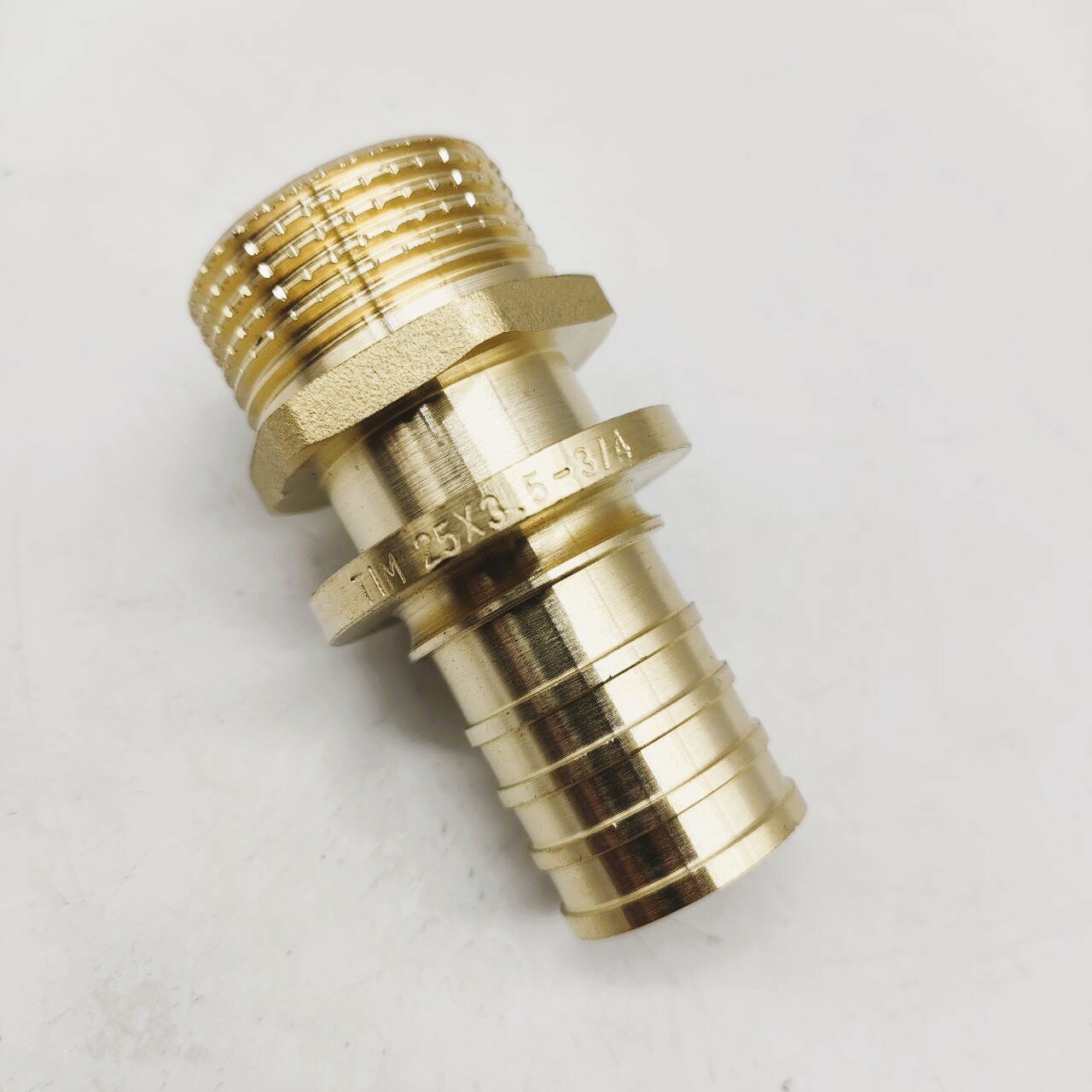 фото Муфта аксиальная 25 (3.5) х 3/4"НР для труб из сшитого полиэтилена, латунь TIM арт. H-S2503M