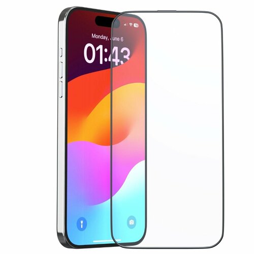 стекло защитное mediagadget tempered glass iphone 6 plus прозрачное Защитное стекло Devia Soft Edge Twice Tempered Glass для iPhone 15 Plus, черный