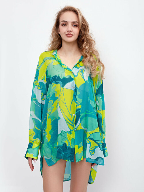 Блуза , размер 46, зеленый