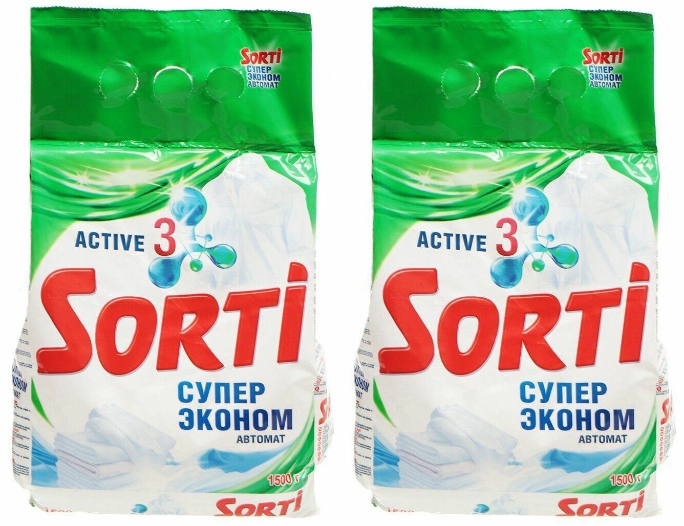 Sorti Стиральный порошок Супер Эконом,1.5 кг, 2 шт