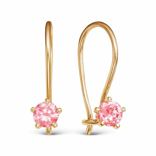Серьги VALTERA серебро 925 проба золочение фианит розовый 580₽