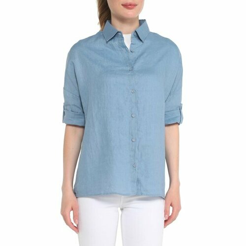 Рубашка Maison David, размер XS, серо-голубой рубашка maison david размер xs серо зеленый