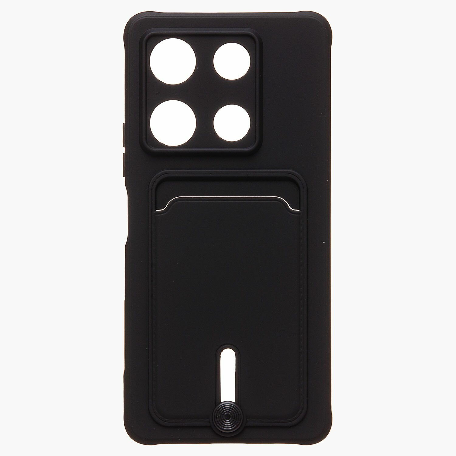 Защитный чехол с кармашком под карту для Infinix Note 30 Pro/ карман с выдвижным механизмом / черный