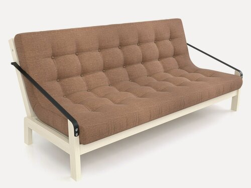 Изображение товара Садовый диван Arsko Локи-С, коричневый-беленый дуб, рогожка, массив дерева, офисный, для кафе и бара, на ножках