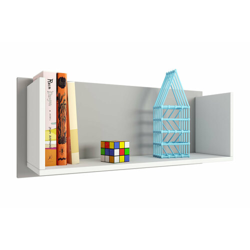 Полка книжная Polini Mirum 5L 800 серый белый 80x26x33 см 2590₽