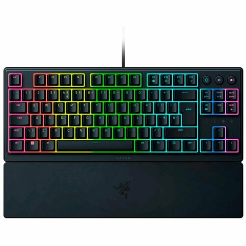 Клавиатура Razer Ornata V3 Tenkeyless Black клавиатура steelseries apex 5 ru механическая черный usb multimedia for gamer led подставка для зап