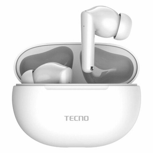 TECNO Наушники Tecno Buds 3, беспроводные, TWS, вакуумные, BT 5.3, 37/500 мАч, микрофон, белые