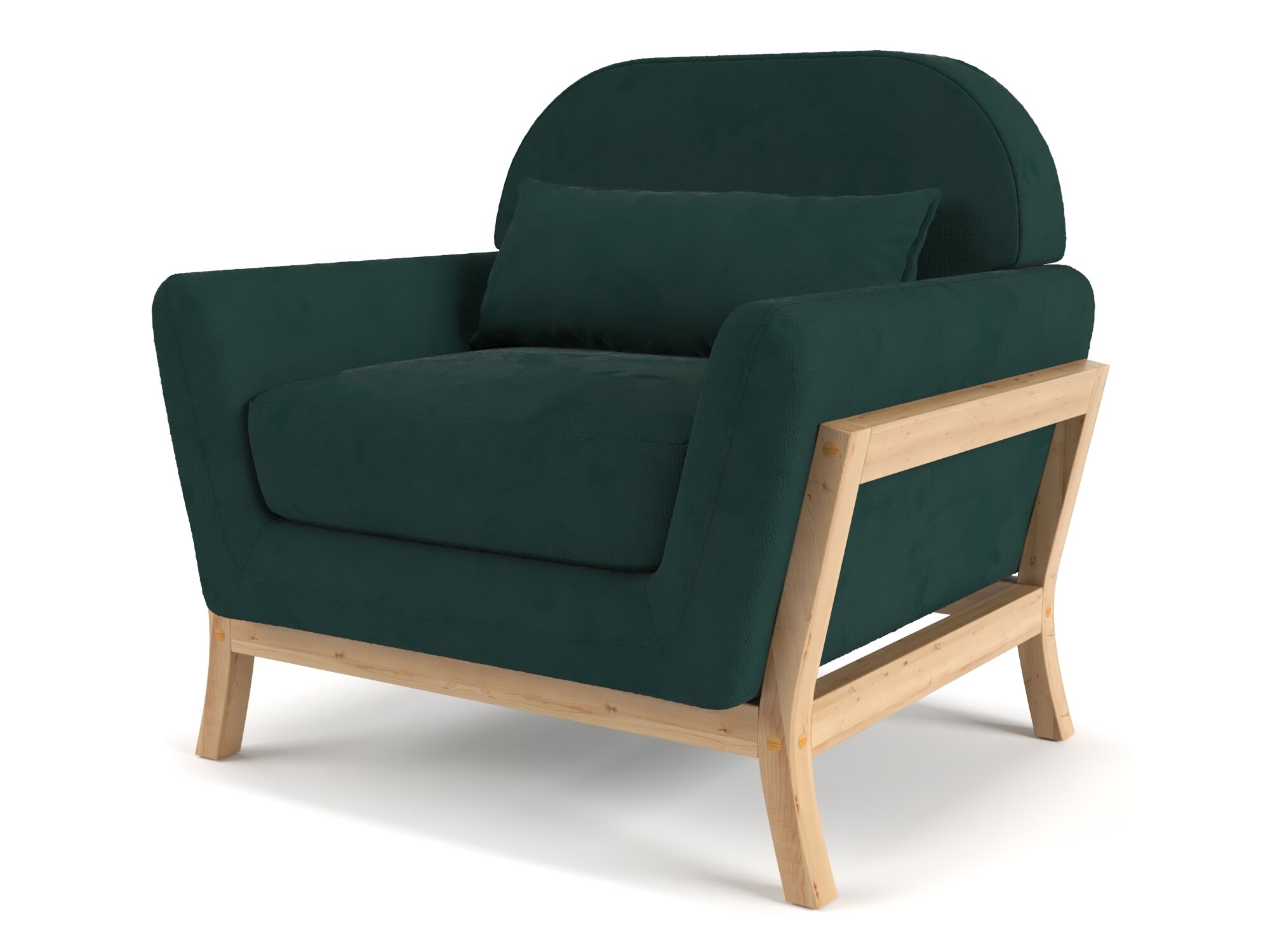 Кресло мягкое Эрлинг Green, шенилл мягкое, для кафе и бара, в офис, для кухни, на ножках, скандинавский лофт