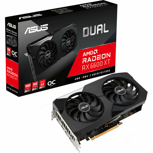 Видеокарта ASUS AMD Radeon RX 6600 XT Dual OC Edition видеокарта asus amd radeon rx 6800 xt tuf gaming oc edition