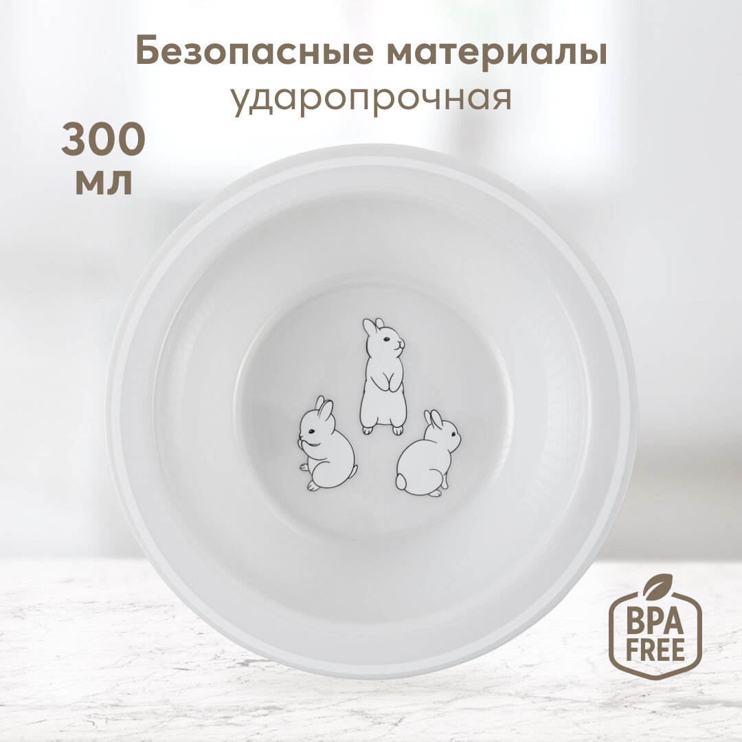 15016, Глубокая тарелка Happy Baby для кормления с антискользящим дном, серая