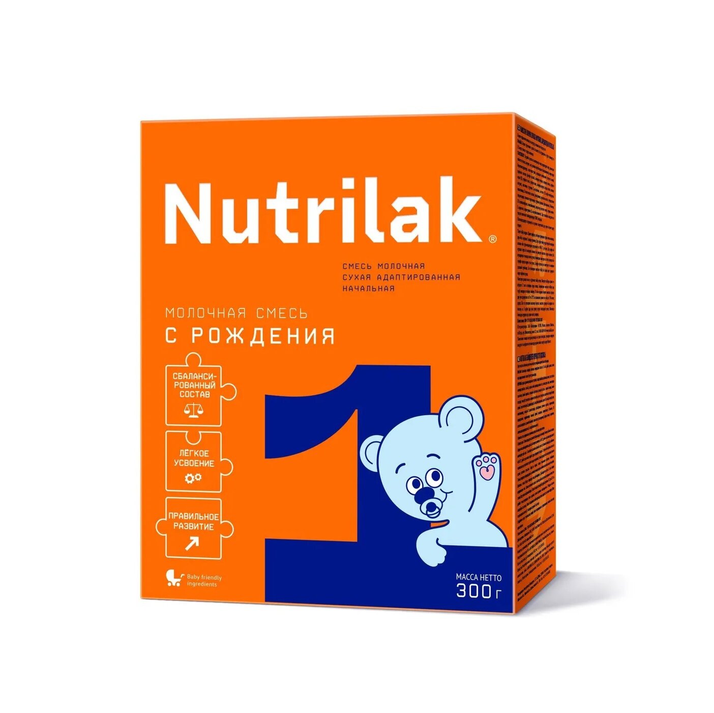 Молочная смесь Nutrilak1, сухая адаптированная для детей 0-6 мес, 300 гр.