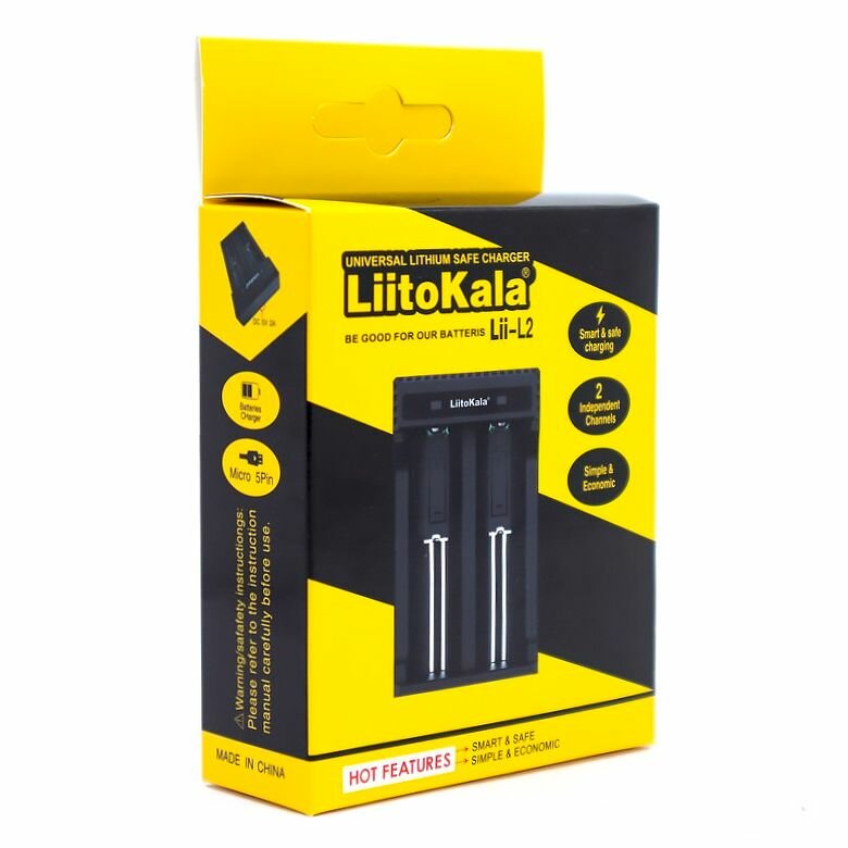 Зарядное уcтройство LiitoKala Lii-L2 для 3.7V Li-ion аккумуляторов 18650, 21700 и др.