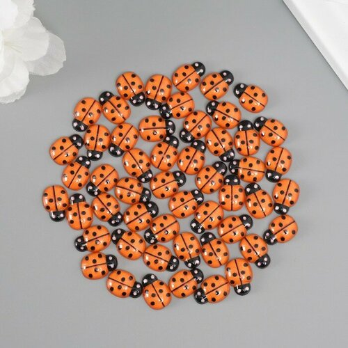 Декор для творчества Божья коровка уп 50 шт 9х13 мм оранжевый 420₽