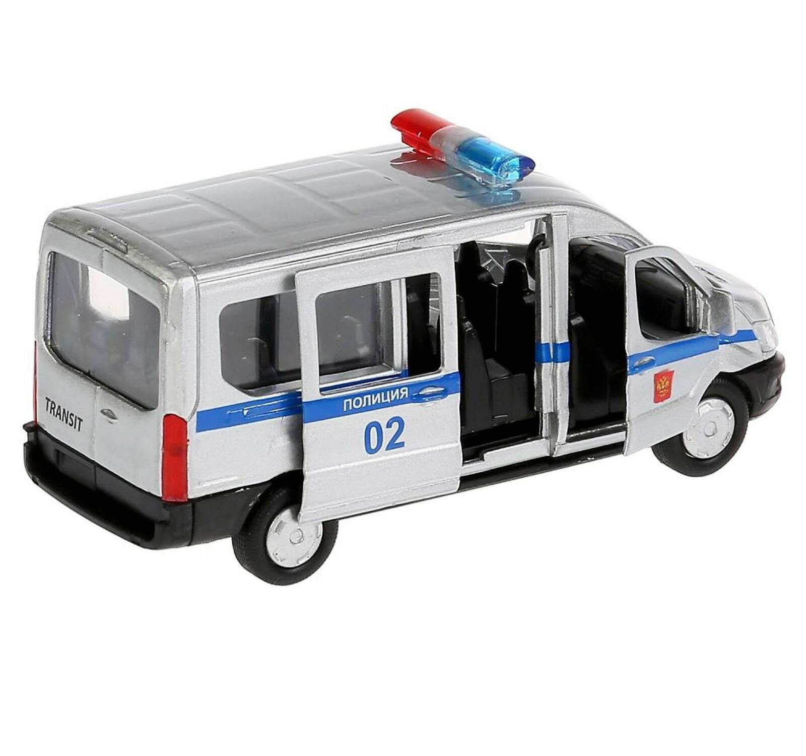 Технопарк, Машина "Ford Transit полиция", 12см - фото №4
