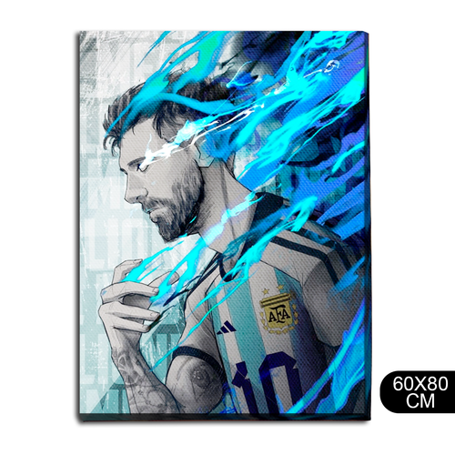 Картина интерьерная на холсте Лионель Месси Лео футбол спорт Аргентина чемпионат мира - 126 В 80x60 1690₽