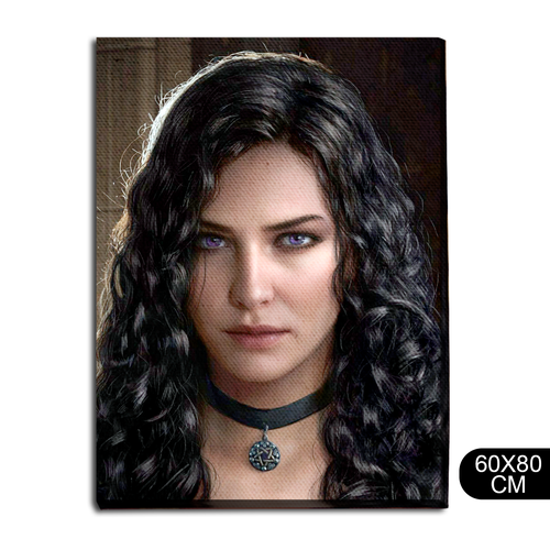Картина интерьерная на холсте игра Witcher 3 (Ведьмак, Йеннифер, PS, PC, XBOX, SWITCH) - 117 В 80x60
