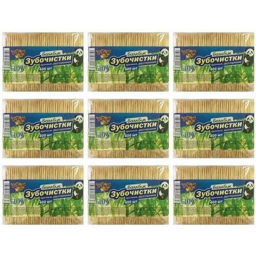 Gloss Зубочистки бамбук 400 штук 9 упаковок 856₽