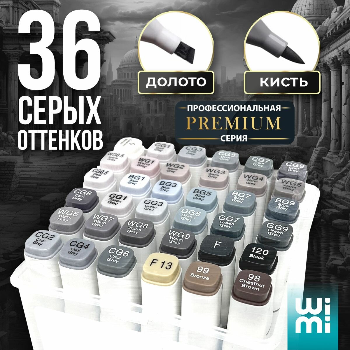 Маркеры для скетчинга WiMi, фломастеры для рисования 36 цветов