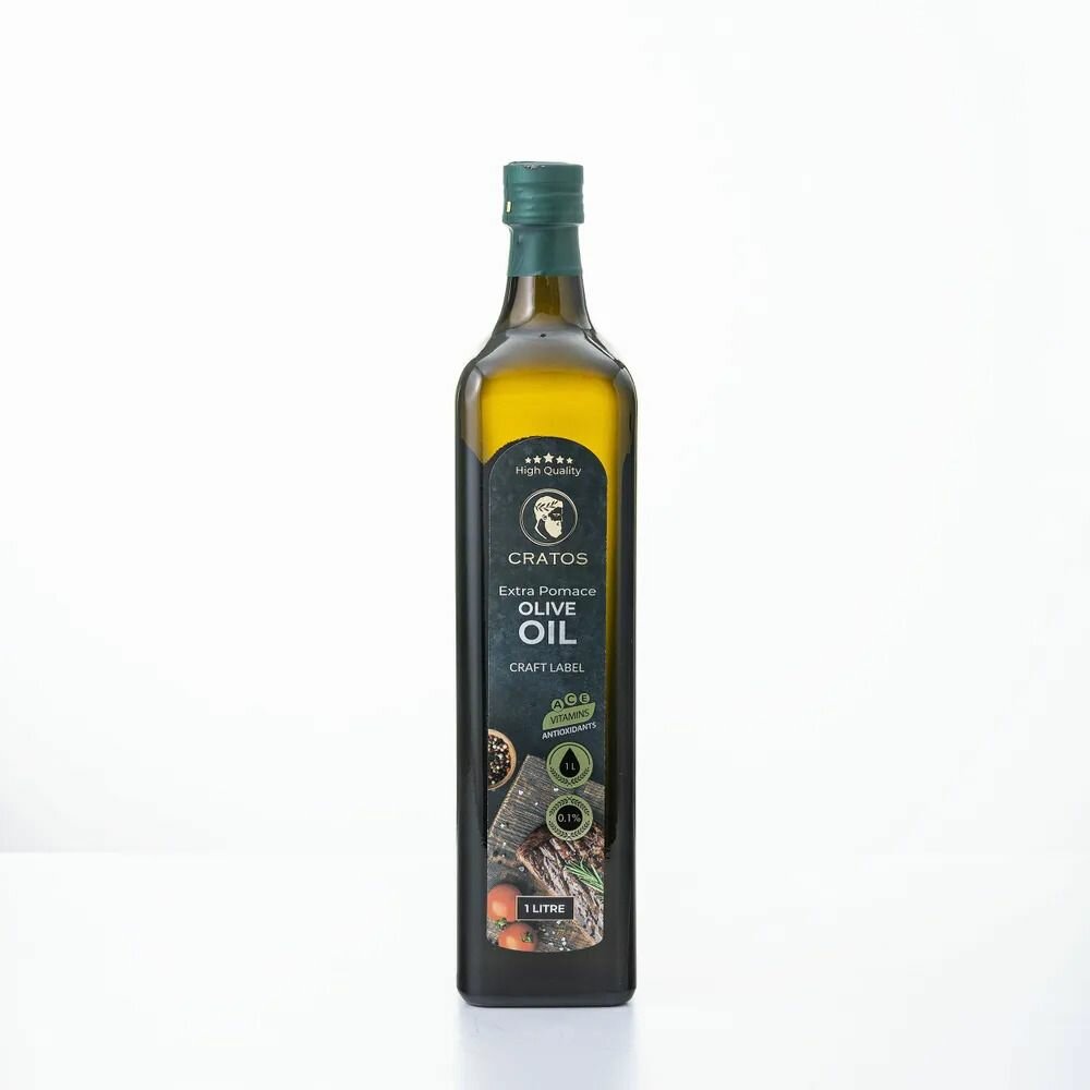 Масло Оливковое Pomace olive oil рафинированное для жарки СRATOS, Греция,1л