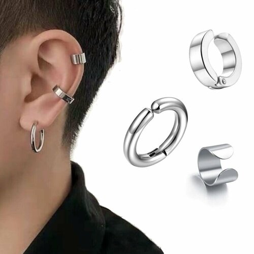 Серьги конго , серебряный