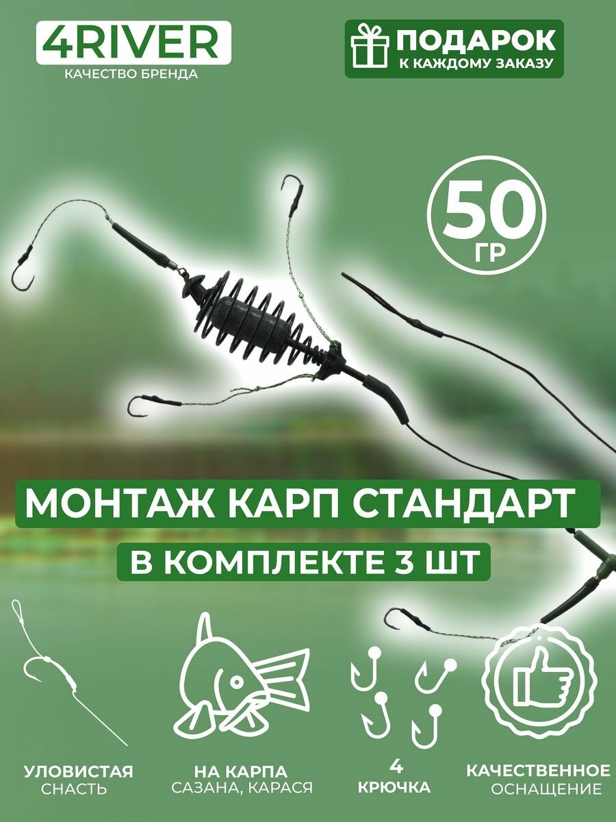 Монтаж карп стандарт 50гр 3шт