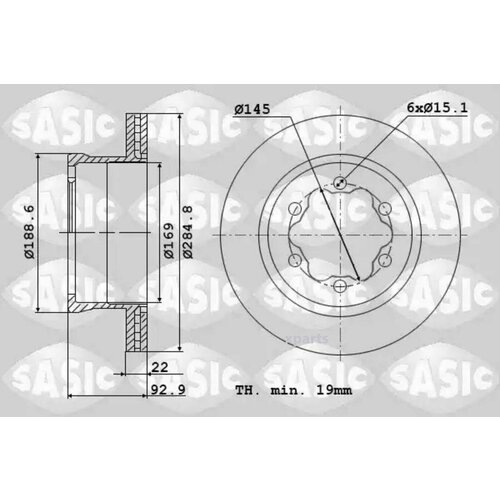 SASIC 9004843J Тормозной диск