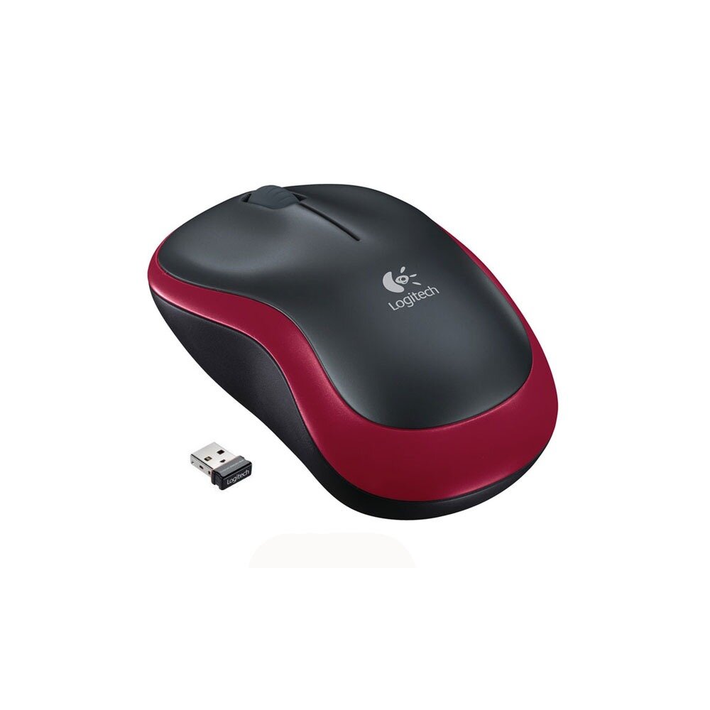 Мышь беспроводная Logitech M185 Red черная с красной вставкой (910-002240)