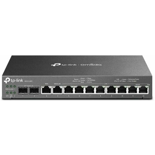 Маршрутизатор TP-Link ER7212PC черный VPN 8G 2PoE 47451₽
