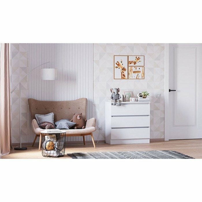 Бельевой комод Polini Kids Simple 1930, 3 ящика, белый - фото №8