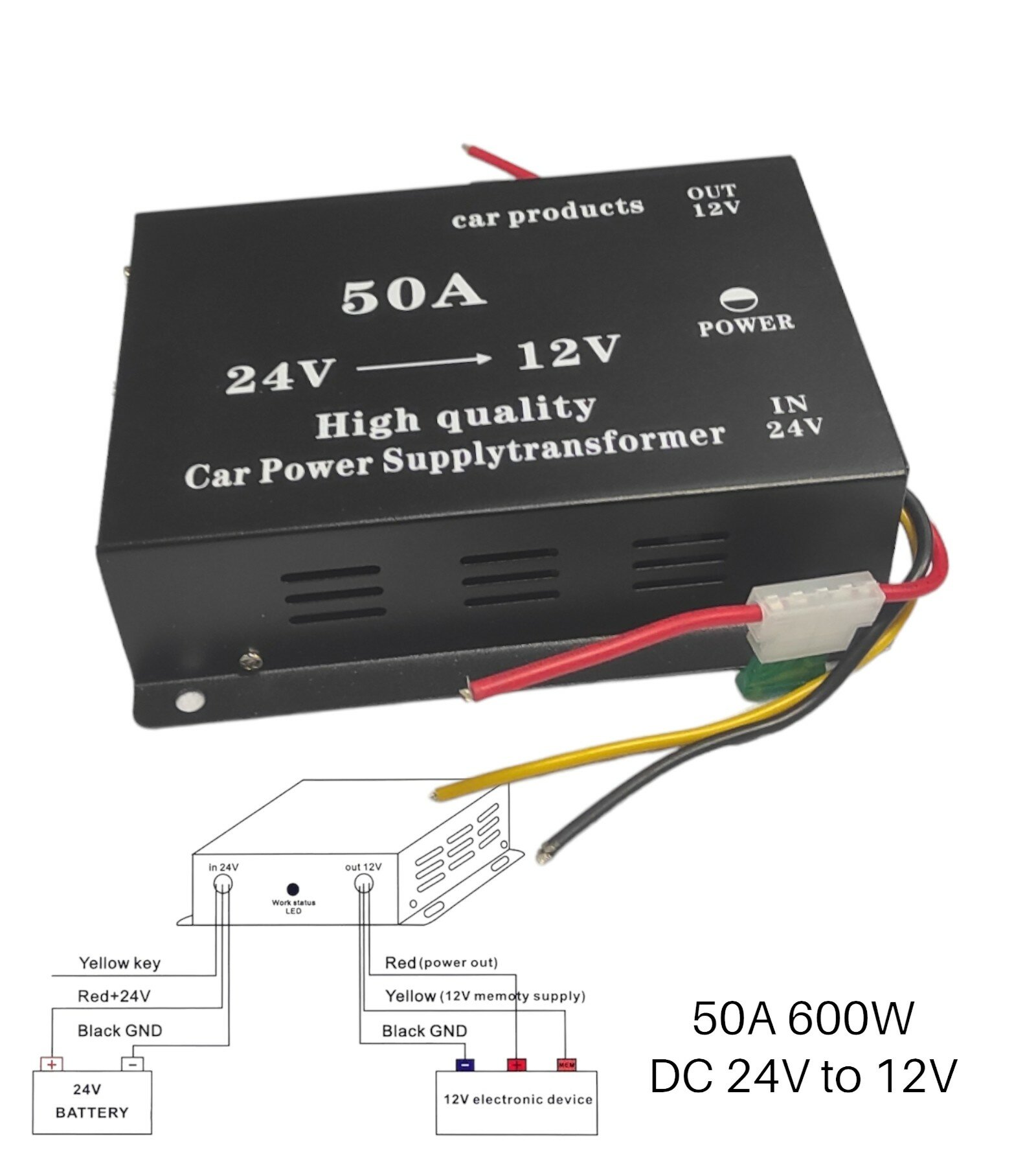 Преобразователь напряжения 24V-12V 50A