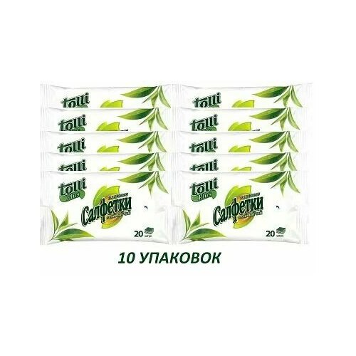 Влажные салфетки с ароматом зелёного чая Tolli/ Толли