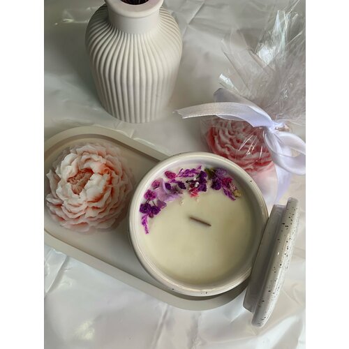 Свеча ручной работы - Персик