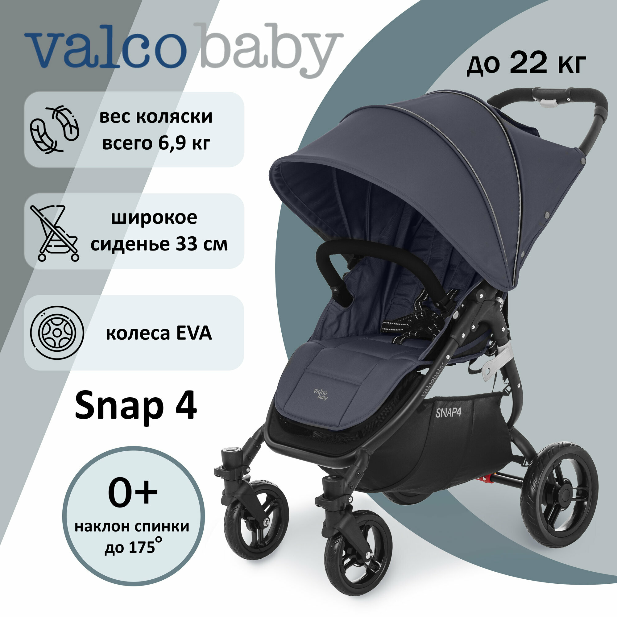 Коляска детская прогулочная Valco baby Snap 4 Flatt Matt / Deep Blue