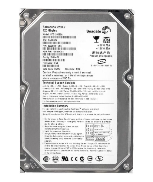 Жесткий диск Seagate ST3120022A 120Gb 7200 IDE 3.5" HDD