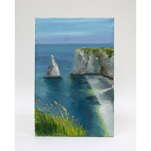 Нормандия, морской пейзаж картина маслом на холсте, интерьерная картина