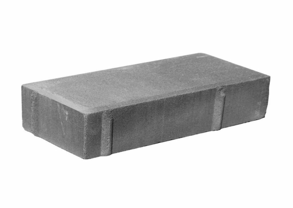 Тротуарная плитка вибропрессованный кирпич 200х100х40мм в упаковке 15м2 цвет серый