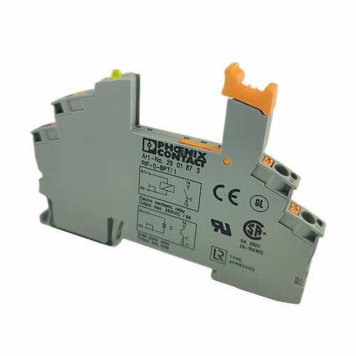 Модуль релейный Phoenix contact 2901873 RIF-0-BPT/1 10pcs uslkg 6 din rail screw terminal blocks type ground earth universal wiring combine connector uslkg6n