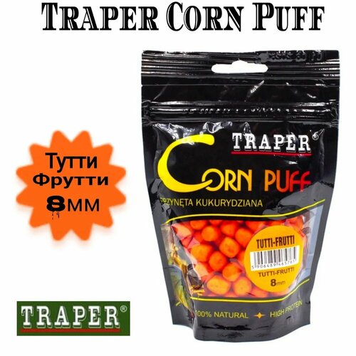 Рыболовная насадка кукуруза воздушная/пуффы Traper Corn Puff 20 гр, Тутти-фрутти, размер 8 мм кукуруза воздушная traper corn puff 4 мм клубника 15030