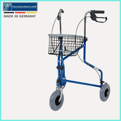 Изображение товара Ходунки роллаторы на трёх колесах германия Titan Deutschland GmbH складные для взрослых, пожилых людей и инвалидов Грузоподъемность 100 кг OPTIMAL-KAPPA , LY-308