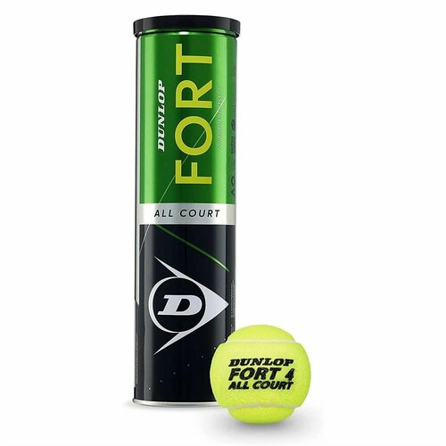 Мячи для большого тенниса Dunlop Fort All Court 4b (4 мяча) теннисный мяч balls unlimited code black набор мячей 4 штуки в банке