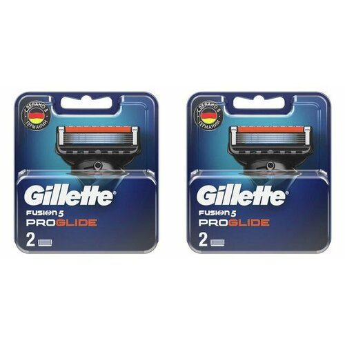 Gillette Fusion ProGlide Сменные кассеты для мужской бритвы 2 шт/уп , 2 уп