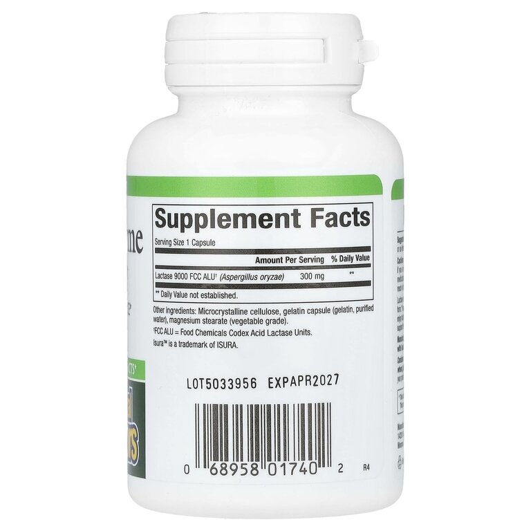 Картинки Natural Factors Lactase Enzyme (Фермент Лактаза) 9000 FCC ALU 60 капсул