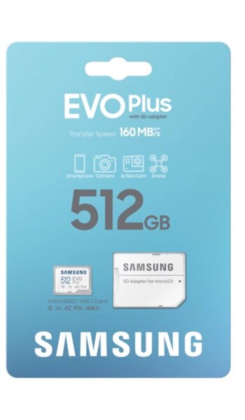 Карта памяти Samsung micro SD 512GB EVO Plus / Микро СД карта памяти 512 Гб
