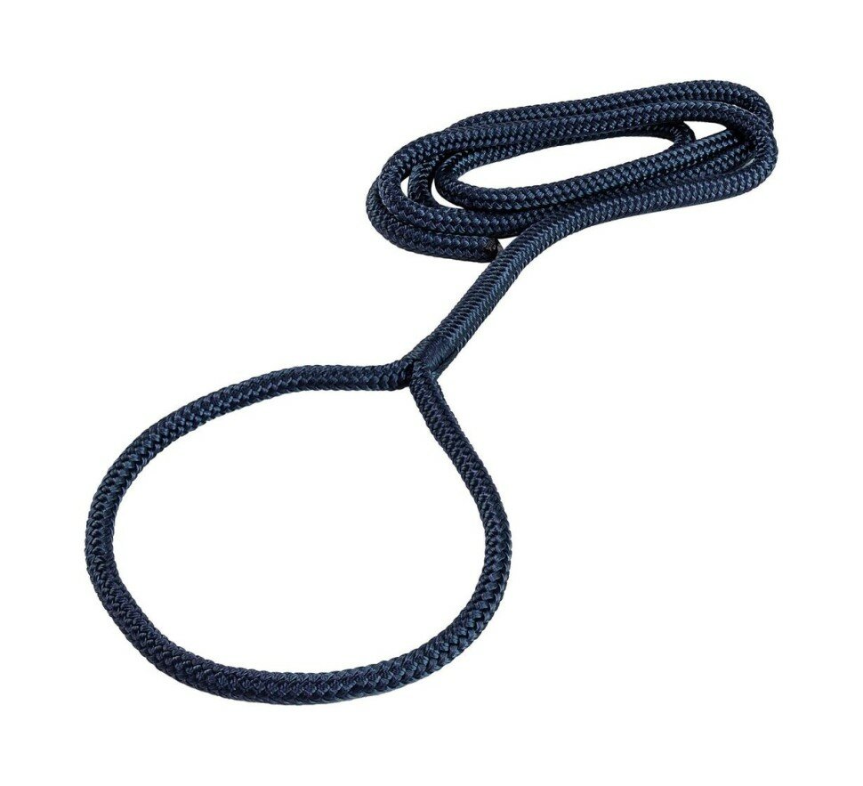 Веревка из сверхпрочного полиэфира с огонами для крепления кранца, d8 мм, L1,5 м, синий (Москва)