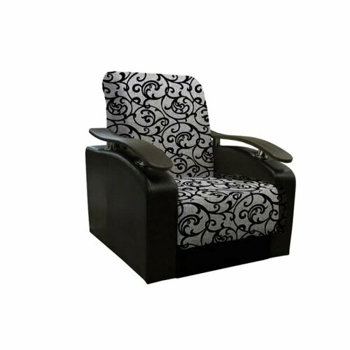 Кресло Антуан - Завиток черный рогожка Кожзам черный Венге шелк 23182₽