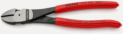 Изображение товара Бокорезы KNIPEX особо мощные, 200 мм, фосфатированные, обливные ручки KN-7401200